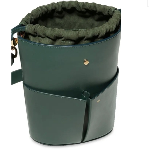 RSVP Paris Low Five Forest Green Calfskin Bucket Bag - Picture 6 of 6